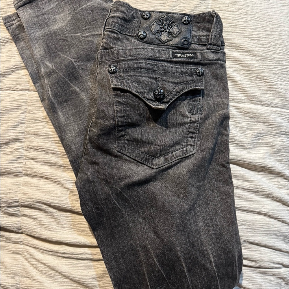 Miss Me Black Skinny Jeans with Signature Stitch, Like New / EUC, Size 30 Womens